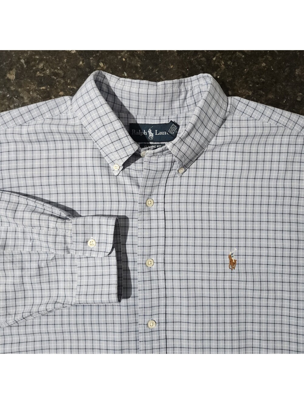 Polo Ralph Lauren Button Down Flesh Pony Oxford Grid Plaid Check Classic XXL